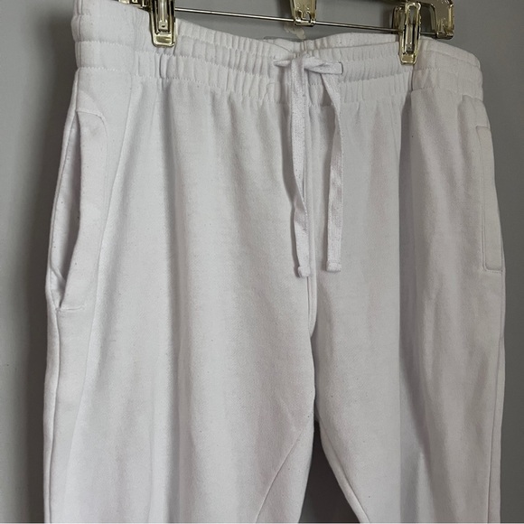 ProGo White Jogger-Style Pants with Tapered Legs and Elastic Cuffs Unisex - Picture 2 of 5